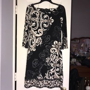 White House Black Market multi print mid dress
